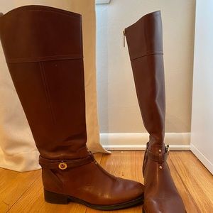 Tall Cognac Tory Burch Boots